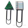 promotion gift debossing logo green triangle shape soft pvc triangle paper clip
